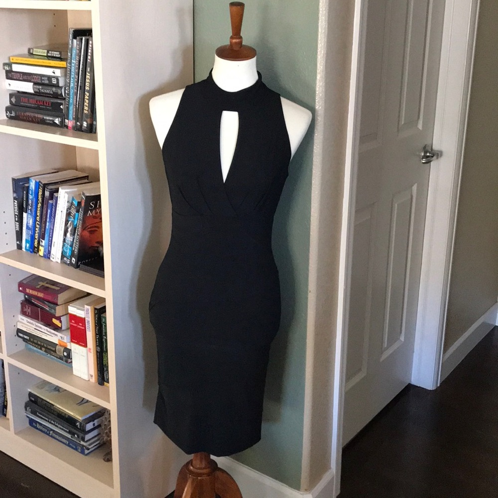 WHBM black halter dress